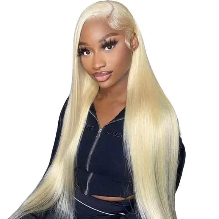 Ownmehair 30" Glueless 6x5/13x4 Lace #613 Highlight Bone Straight Beginner Friendly Human Hair Wigs