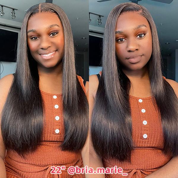 Ownme Silky Straight Ready Go Glueless Wigs Pre Cut Pre Bleached 5*6 Closure Wig Human Hair Pre Plucked13x4 Lace Front Wigs