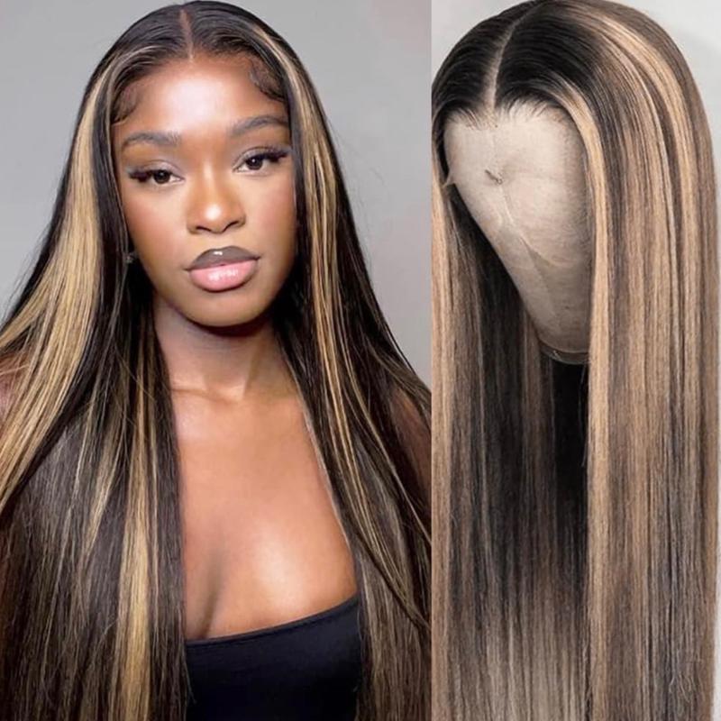 20 26inches 5*6 Glueless Wig Balayage Color Straight Lace Closure Wig Human Hair