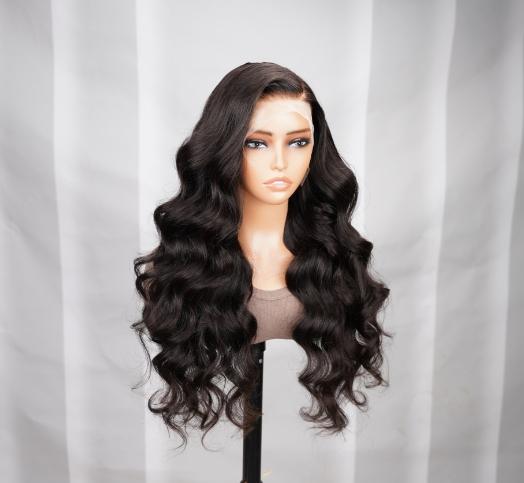 26inches 13*4 Pre-Bleached Knots Lace Front Body Wave Virgin 180% Density Human Hair Wigs for Black Women