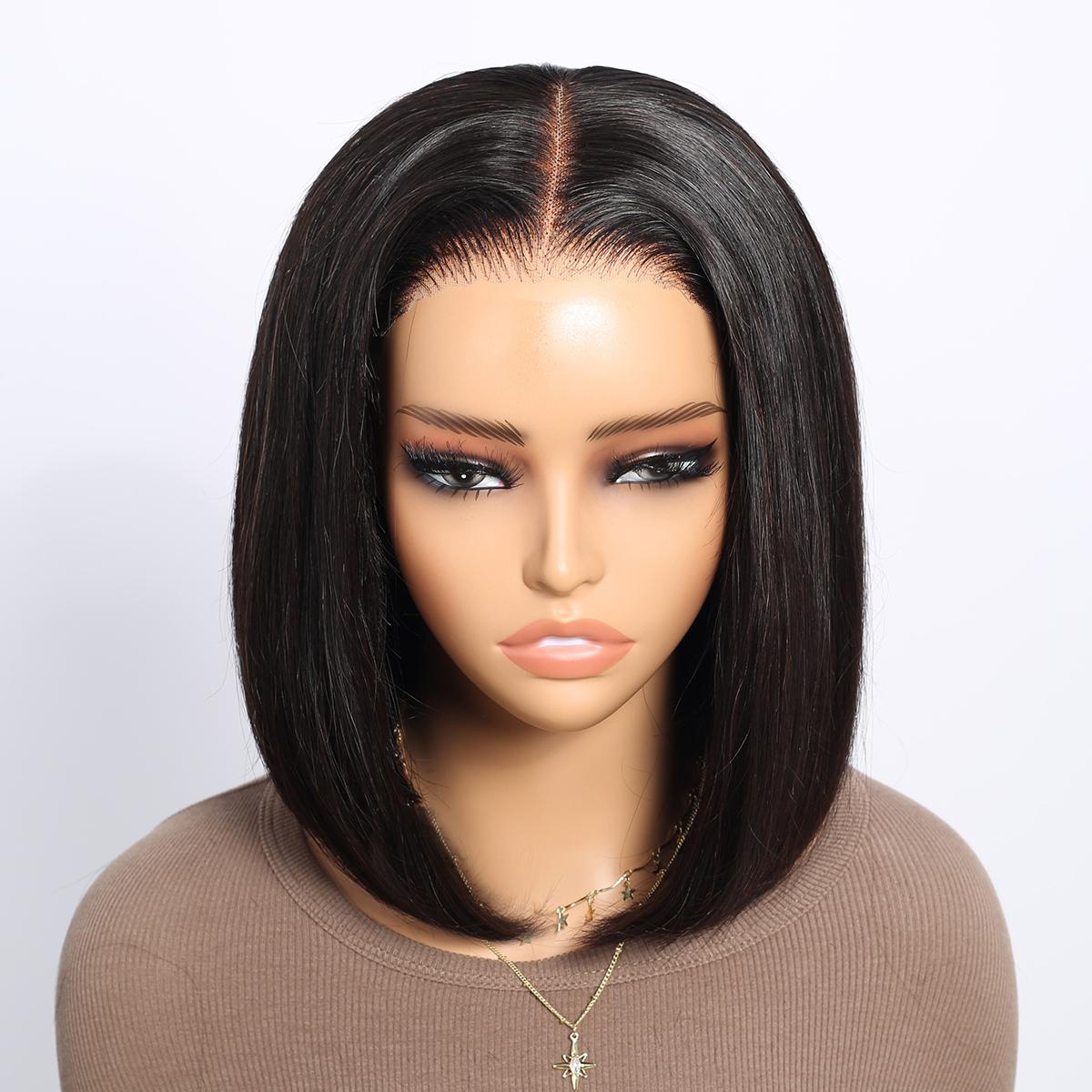 12inch Glueless Bob Pre Bleached 6*6 Lace 5*6 lace 13*4 lace For Beginner Pre Plucked Front Human Hair Wigs 6inch Deep Part Lace Wig