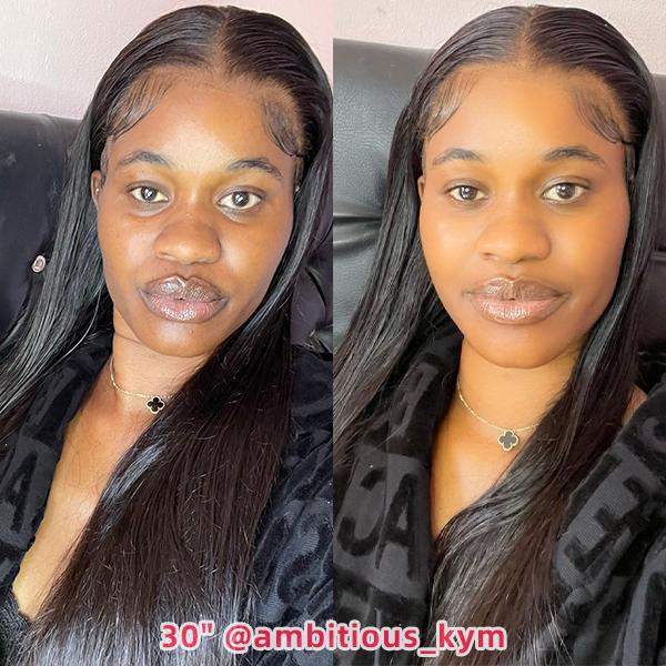 Ownme Silky Straight Ready Go Glueless Wigs Pre Cut Pre Bleached 5*6 Closure Wig Human Hair Pre Plucked13x4 Lace Front Wigs