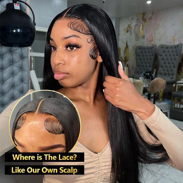 Ownme Silky Straight Ready Go Glueless Wigs Pre Cut Pre Bleached 5*6 Closure Wig Human Hair Pre Plucked13x4 Lace Front Wigs