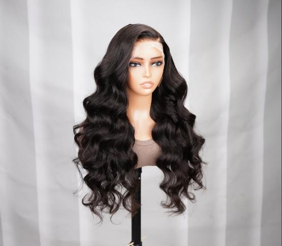 26inches 13*4 Pre-Bleached Knots Lace Front Body Wave Virgin 180% Density Human Hair Wigs for Black Women