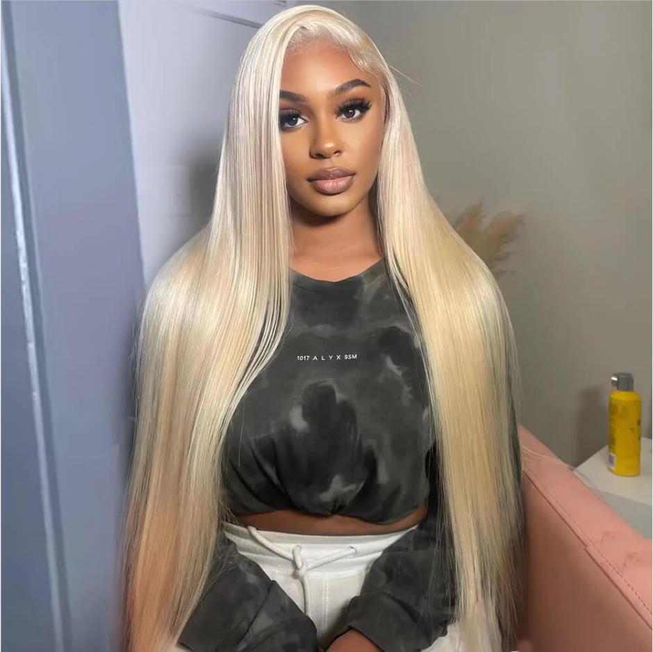 Ownmehair 30" Glueless 6x5/13x4 Lace #613 Highlight Bone Straight Beginner Friendly Human Hair Wigs