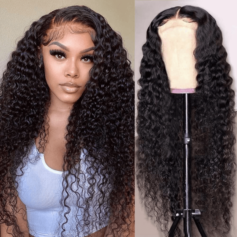 HD Real Glueless Lace Easy To Wear 5x5 Transparent Lace Closure Jerry Curly Wig