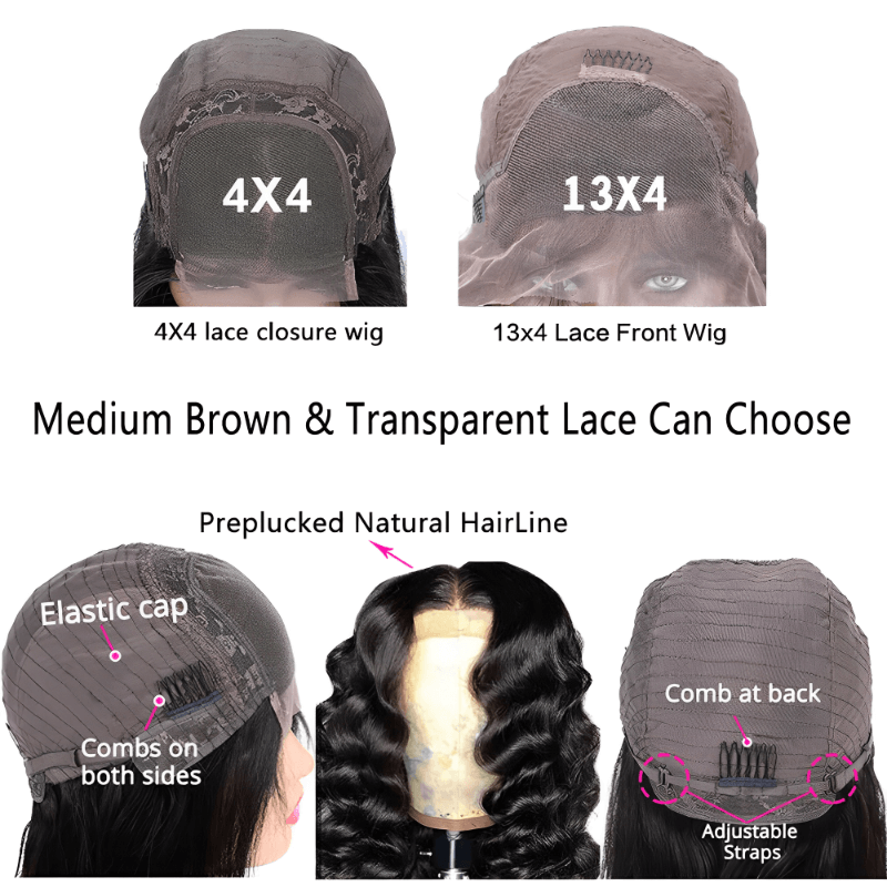 Transparent Lace Bob Water Wave Human Hair Wigs Raw Virgin Hair Black Wigs