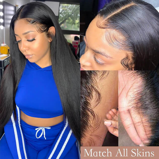 Natural Straight Free Part 13x4 Inch Lace Frontal Wig 100% Human Hair Wig With Baby Hair