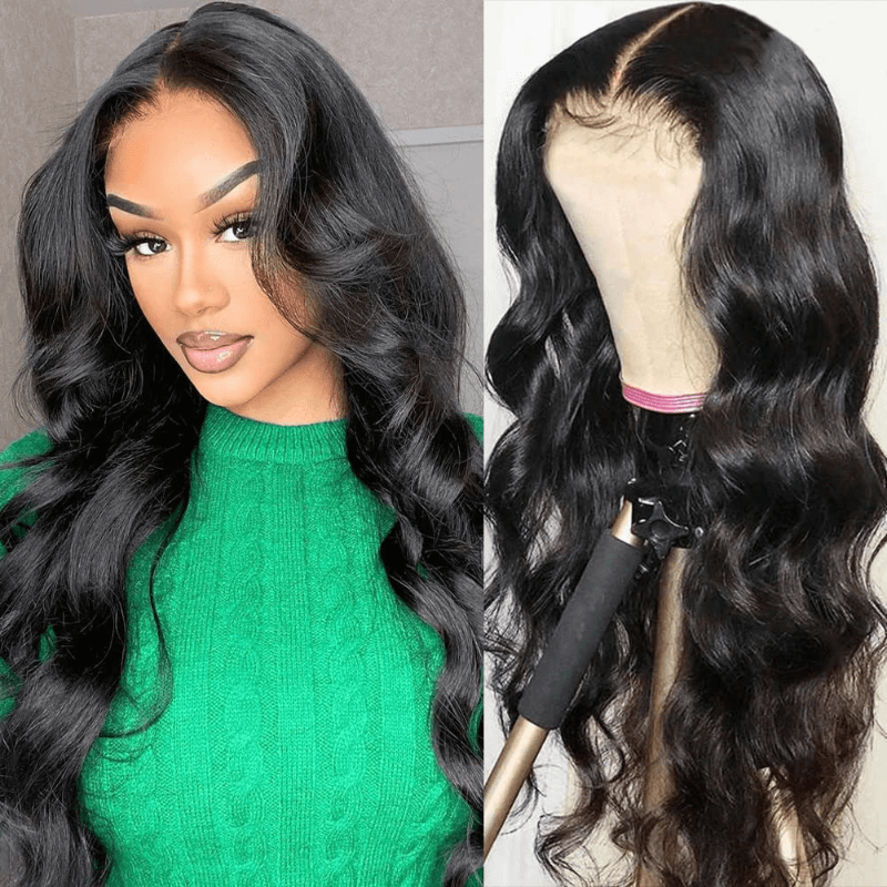 New Launch Wear & Go Natural Black 5x5 Lace Closure Body Wave Pre Plucked Glueless Wig