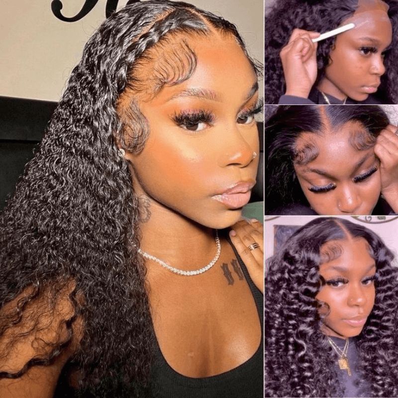 HD Real Glueless Lace Easy To Wear 5x5 Transparent Lace Closure Jerry Curly Wig