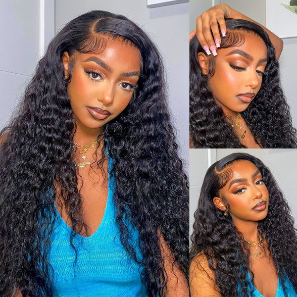 HD Real Glueless Lace Easy To Wear 5x5 Transparent Lace Closure Jerry Curly Wig