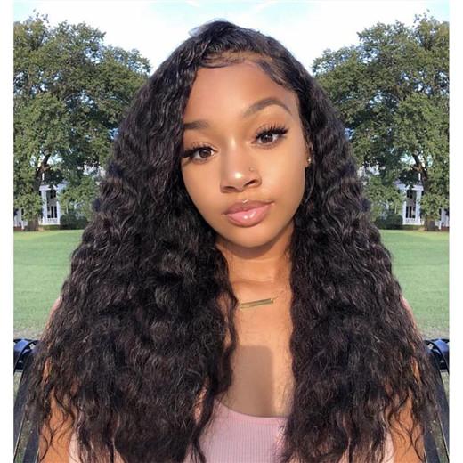 Water Wave Free Part 13x4 Inch Lace Frontal Wig 100% Human Hair Wig With Baby Hair