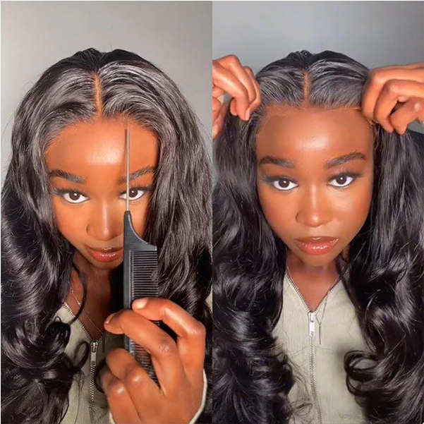 New Launch Wear & Go Natural Black 5x5 Lace Closure Body Wave Pre Plucked Glueless Wig