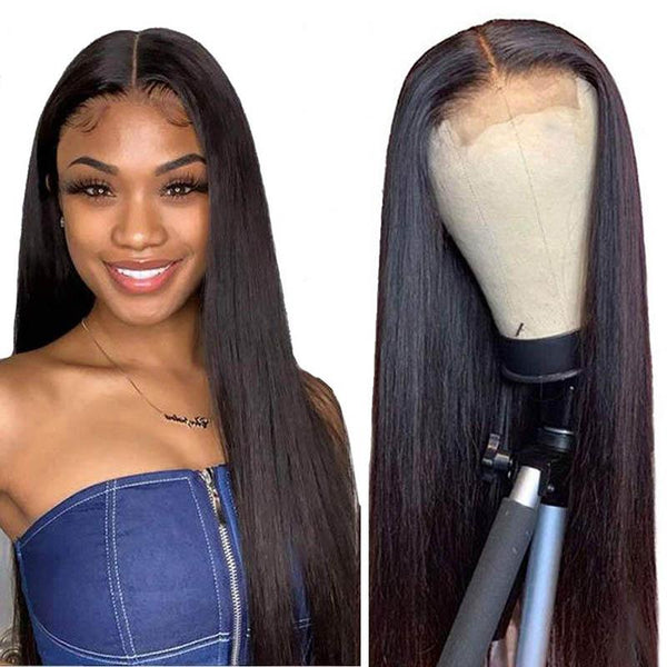 Straight Transparent Lace Front Human Hair Wigs Virgin Closure Wigs