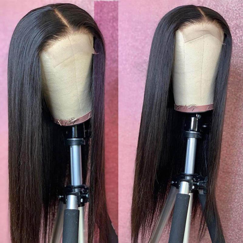 Straight Transparent Lace Front Human Hair Wigs Virgin Closure Wigs